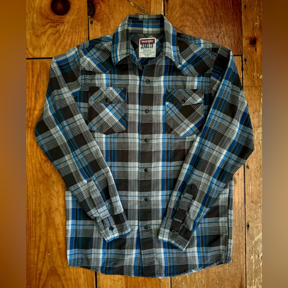 Wrangler Long-Sleeve Western Snap Plaid Shirt